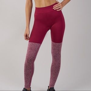 Gymshark two tone seamless leggings beet marl